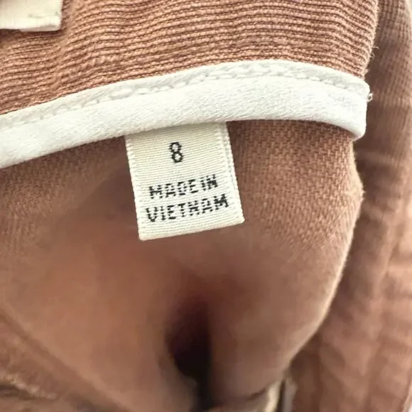 WILFRED ARITZIA Women's 8 Allant Linen Pants Cropped Waist Tie Moroccan Spice - Picture 9 of 16